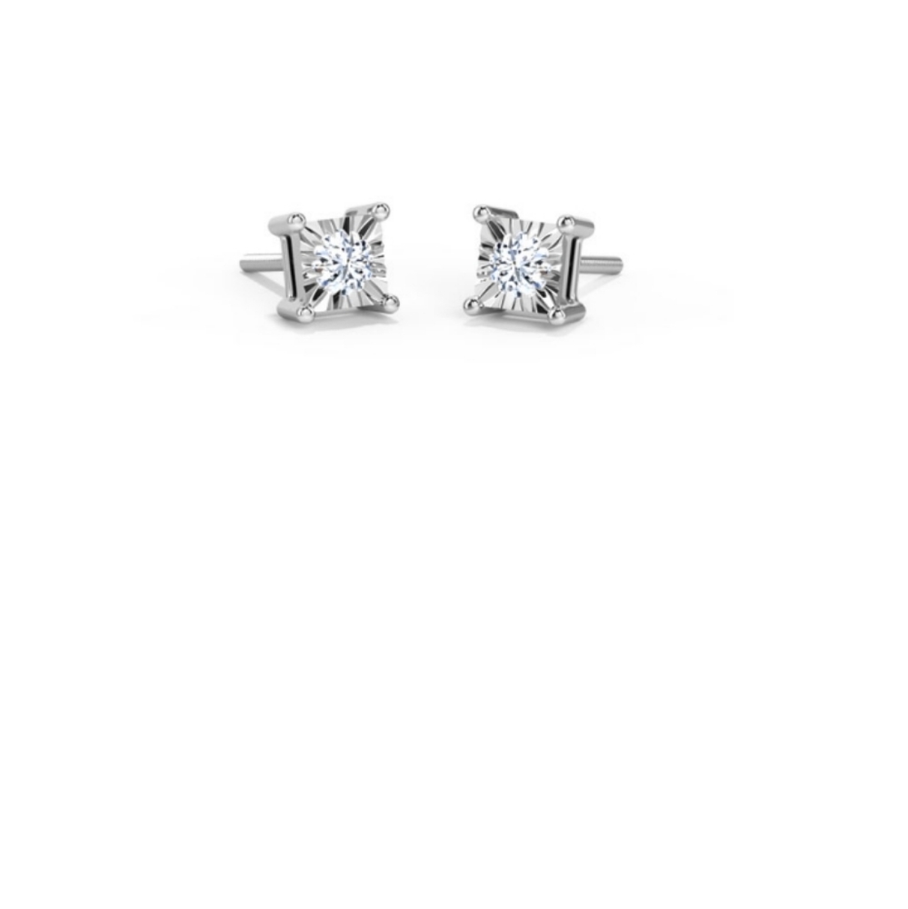 18k white gold diamond studs
